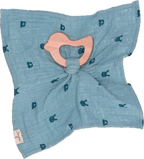 Sterntaler Unisex Baby Safety Towel with Kinni and Kalla Teether, Safety Blanket for Baby and Girl, Organic, Heather