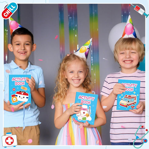 24Pcs Set Bulk Medical Activity Books for Kids - Medical Mini Games Coloring Book Doctor Nurse Theme Coloring Booklet