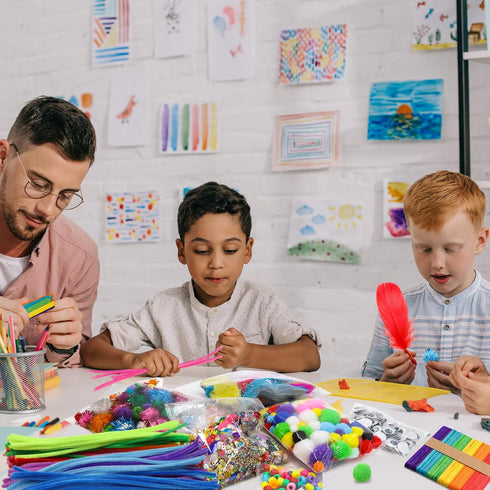 Set 1850Pcs Treasure Cove Arts and Crafts Supplies for Kids Craft Supplies Materials Kit DIY School Craft Kit Toddler