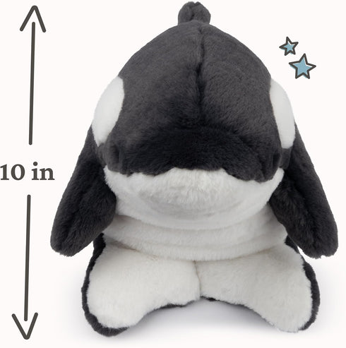 1 10 GUND Flynn Orca Whale Plush, Premium Whale Stuffed Animal for Ages and Up, Black/White