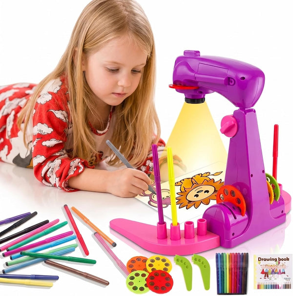 imireux Kids Drawing Projector Table, Light Up Trace and Draw Art Board with