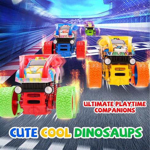 3 4 5 6 7 Old,4 Pack Set,Birthday Monster Truck for Boys Year Push and Go Friction Powered Car Toys, Double-Directions