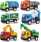 Liberty Imports 6 Pack Pullback City Builder Toy Vehicles – Dump Truck, Cement Mixer, Garbage Truck & More