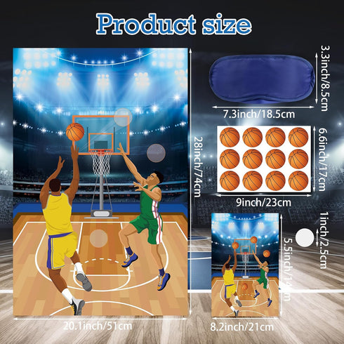 Hooqict Basketball Party Games, Pin The Basketball on The Hoop Birthday Party Supplies for Kids