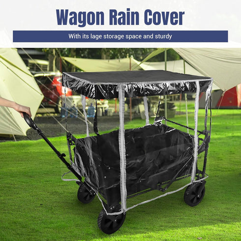 LOSCHEN Wagon Rain Wind Cover for Outdoor Garden Camping Picnic Wagon Stroller Waterproof,Folding Trolley Cart