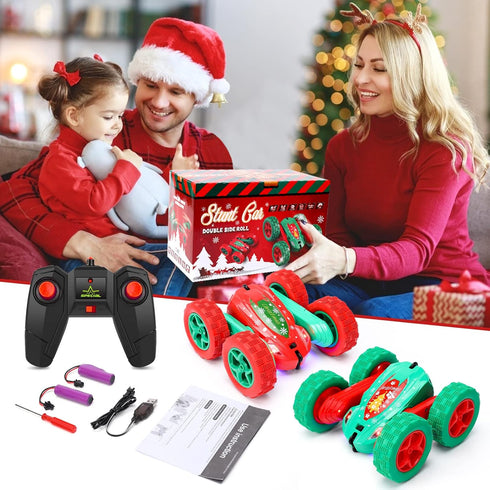 GAOMON 2PACK Remote Control Stunt Car for Kids, 2.4GHz High Speed Rock Crawler, 360° Rotating 4WD