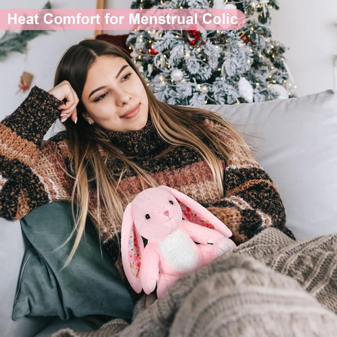 SuzziPals Heatable & Coolable Bunny Stuffed Animal, Microwavable Heating Pad Stuffed Animal for Soothing & Relaxation