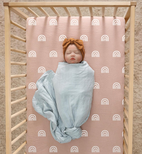 Pack Pack Meracorallo Muslin Mini Crib Sheet, n Play Fitted Sheet, Soft and Breathable and Play Playard Mattress Sheet