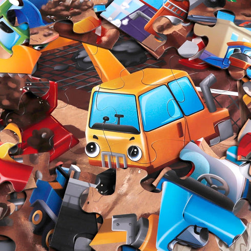Puzzles,48 3-5,Children 4-8 Jumbo Floor Puzzle for Kids,Construction Site Jigsaw Large Piece Construction Vehicle