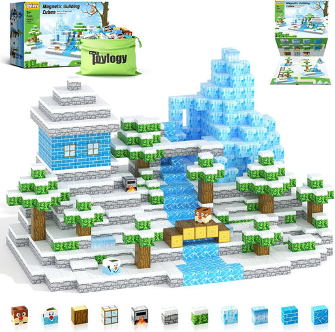 Magnetic Blocks-Build Mine Magnet World Ice Edtion Building Craft, Toys for Girls