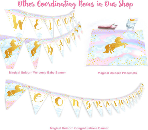 Magical Unicorn Rainbow Happy Birthday Banner, Pennant