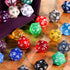 TecUnite 25 Pieces Polyhedral Dice Set with Black Pouch, Compatible with RPG MTG and Others, Classic Multi Colored