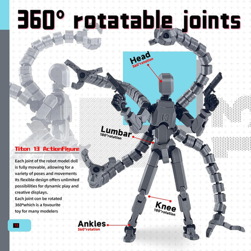 PkghoKids T13 T13 t-13 3D 5.5inch) Action Figure Already Assembled Accessories, Multi-Jointed Movable,for Collectors