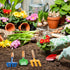Nicunom 12 Pack Kids Gardening Tools Set, Metal Shovel, Rake, Fork, Trowel, Garden Toys for Outdoor Fun