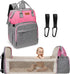 ARIBAGGI Grey Pink Baby Diaper Bag Backpack with Changing Station for Boy &