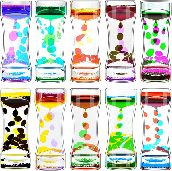 FKYTION Liquid Motion Bubbler Timer Pack of 10 Great Desktop Colorful Hourglass Liquid