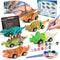 faentwc Dinosaur Painting Toys for Kids 5-7: 2 in 1 Dino Arts Painting Kits and Pull Back Cars Toy for Boys and Girls
