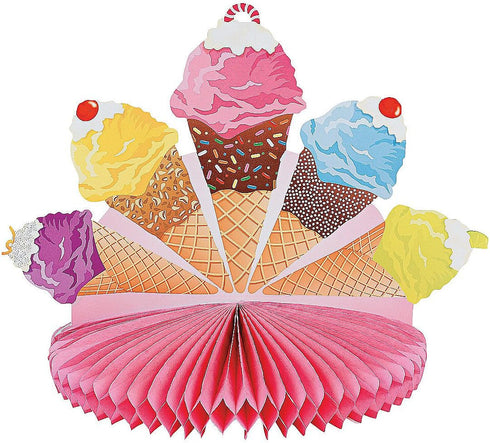 Fun Express I Scream For Ice Cream Centerpiece, Birthday Party Decor, 1 Piece