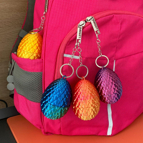 bgezxuy 3D 3D (4pcs-withkeychain) Mini Printed Dragon Eggs with Dragon Inside, Articulated Crystal Dragons Printed