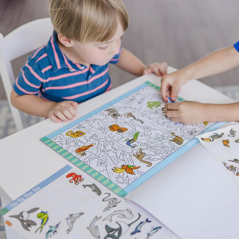 Melissa & Doug Seek and Find Sticker Pad, Animals (400+ Stickers, 14 Scenes to Color) for Kids Ages 4+