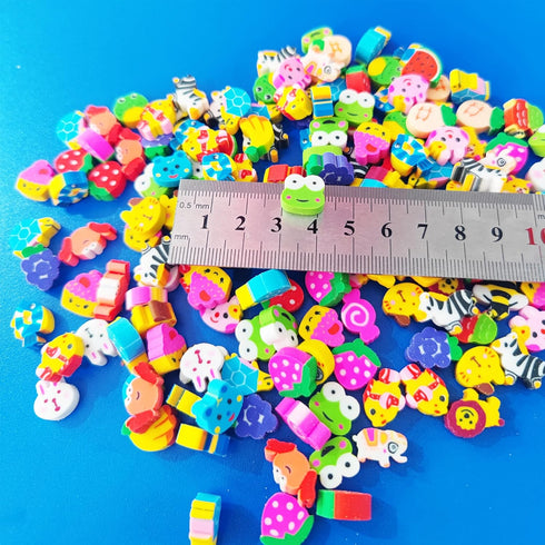 300PCS Mini Fun Erasers for Kids Bulk, Cute Assorted Novelty Pencil Erasers for Party Favors and School Prizes