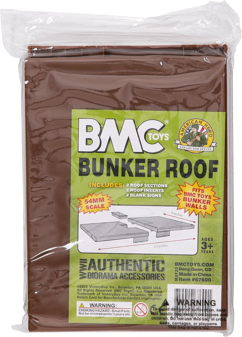 BMC WW2 Blockhouse Roof - Brown Plastic Army Men Playset Building Accessory