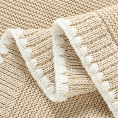 mimixiong Cotton Baby Blanket for Nursery Swaddling - Gender Neutral Shower Gift Registry for Baby Camel 40 x 30 Inch