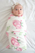 Copper Pearl Large Floral Knit Baby Swaddle Blanket - Grace Design
