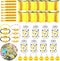 90Pcs Softball Party Favors, Bulk Softball Gifts for Team, Plastic Tumbler with Lid and Straw, Hair Ties, Keychain,