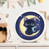 Gemozaic 6-8-12, (8x8inch) Cat Diamond Art Kits for Kids with Round Frame, Black Cat Diamond Art for Kid Ages Animal