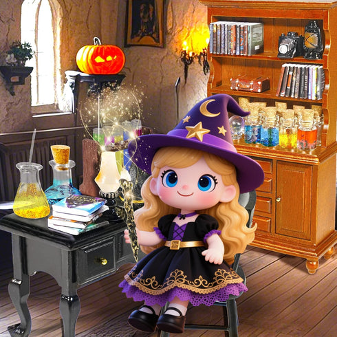 54 1:12 30 Rileryan Pcs Scale Magic Witchy House Kit Halloween Miniatures Furnitures Accessories Mini Wooden Bookshelf