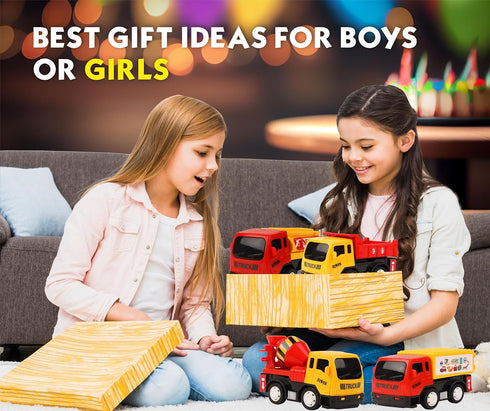 TOYZONE Friction Powered Mini Truck Series - BPA Free Friction Powered Toy, Unbreakable City Service Truck