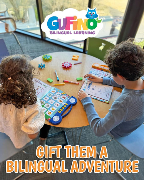 3-5 Interactive Bilingual Toy | Talking Busy Book for Toddlers | Spanish Workbook with Dry Erase Activities | Preschool