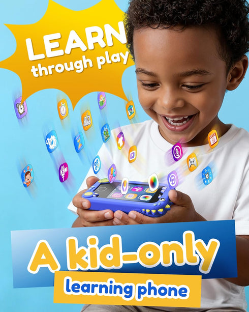 3 4 5 6 7 8 3-5 KOKODI Kids Smart Phone Toys, Birthday Gifts Idea Dinosaur Toys for Year Old Boys, Touchscreen HD