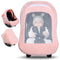 Metplus Car Seat Cover Baby Girl, Breathable Mesh Window Infant Carseat Canopy,