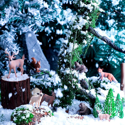 Sumind 18 Pcs Forest Animals Figurines, Woodland Toys Model Trees Kit, Miniature Plastic for Cake Toppers, Birthday