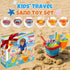 Cozycharm Set 2 2 2 6 Summer Beach Sand Toys for Toddlers, Portable Travel Beach Toys with Collapsible Buckets
