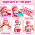 12in Set 20pcs Bag/Cradle/2 3 4 5 6 Golray Girl Baby Doll Crib and High Chair - Sound&Pee Interactive Baby Doll