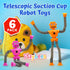 Telescopic Suction Cup Robot Toys 6-PACK, Shape Changing Educational Fidget Toys with Remote Control