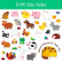 35 Reusable Sticker Book, Farm Animal Static Stickers Waterproof Animals & Insects Decals Matching Game Activity Books