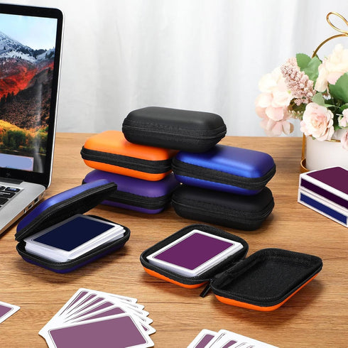 8 Jexine Pieces Card Case Compatible with Travel Games Cards Games Playing Case Deck Game Playing Storage Box Carrying
