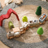 ibwaae Wooden Train Set for Baby Toys, 12 PCS with Numbers and Blocks for Toddler Boys and Girls Birthday Gifts