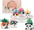 Succulent Flowers Building Blocks Set for Adults, Botanical Collection of Animal Bonsai Kits, Creative Presents for