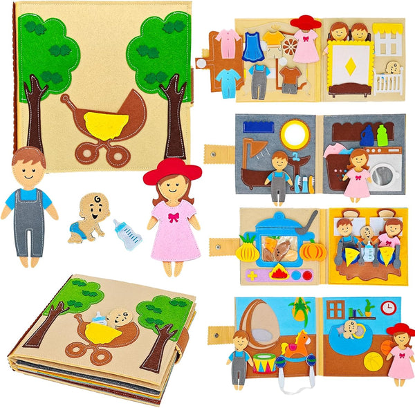 Sendhjurf Montessori Busy Book for Toddlers 3-5 Baby Family Quiet Book Activity Learning