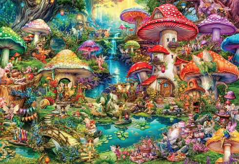 Buffalo Games Aimee Stewart Merry Mushroom Village Picnic 2000 Piece Jigsaw Puzzle for Adults
