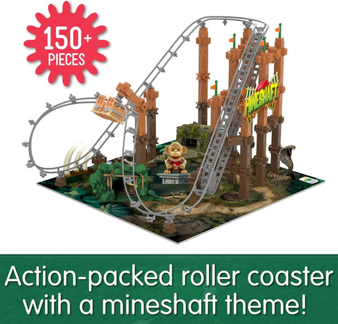 Techno Trax Mineshaft, Action Packed Roller Coaster Building Kit, STEM Gift for Boys and Girls Age 8+, 150+ pc Set