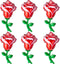Gejoy 6 Pcs 37 Inch Red Rose Foil Balloons for Mother's Day, Flower Shaped Party Supplies