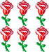 Gejoy 6 Pcs 37 Inch Red Rose Foil Balloons for Mother's Day, Flower Shaped Party Supplies