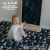 55"x55"Jumbo 4-Layer Thick Baby Splat Mat for Under High Chair, Large Heavy Duty Waterproof Spill Mat, Washable, Extra