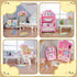 WEHOO 74Pcs Set Backpack Dollhouse Acessories Furniture Mini Cabinet with Drawers Case Handbag Towel Cosmetic Bathroom